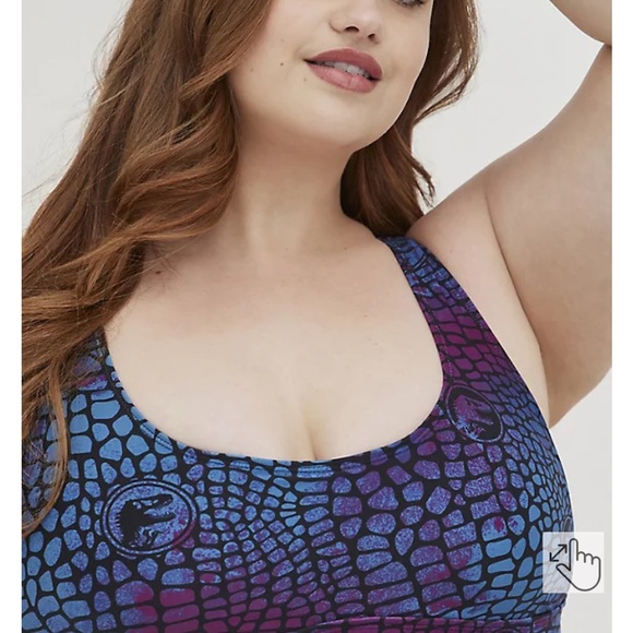 New Torrid size 2 Jurassic Swim Bathing Suit Top 2X - Picture 4 of 7